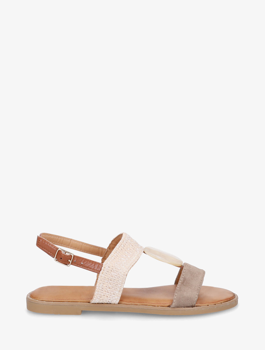 Nu-pieds à bijou rond - Taupe - 1