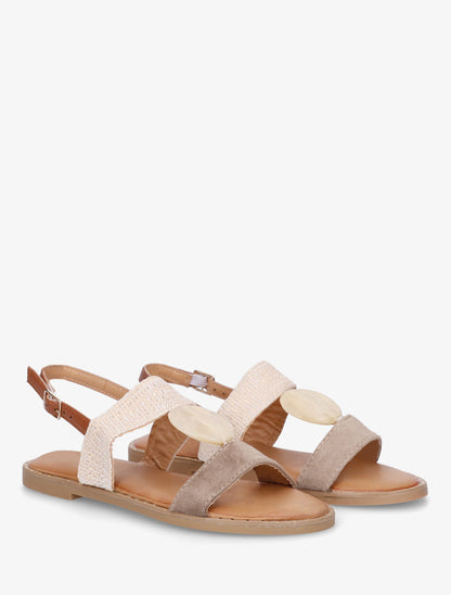 Nu-pieds à bijou rond - Taupe - 4