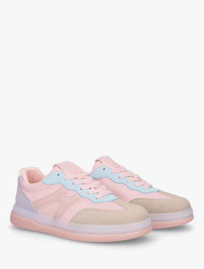 Tennis en simili à empiècement graphique - Rose - 4