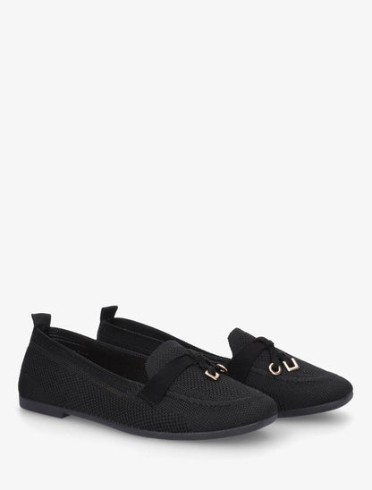 Mocassins en tissu à bijoux - Noir - 4