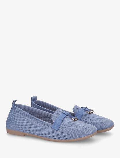 Mocassins en tissu à bijoux - Bleu clair - 4