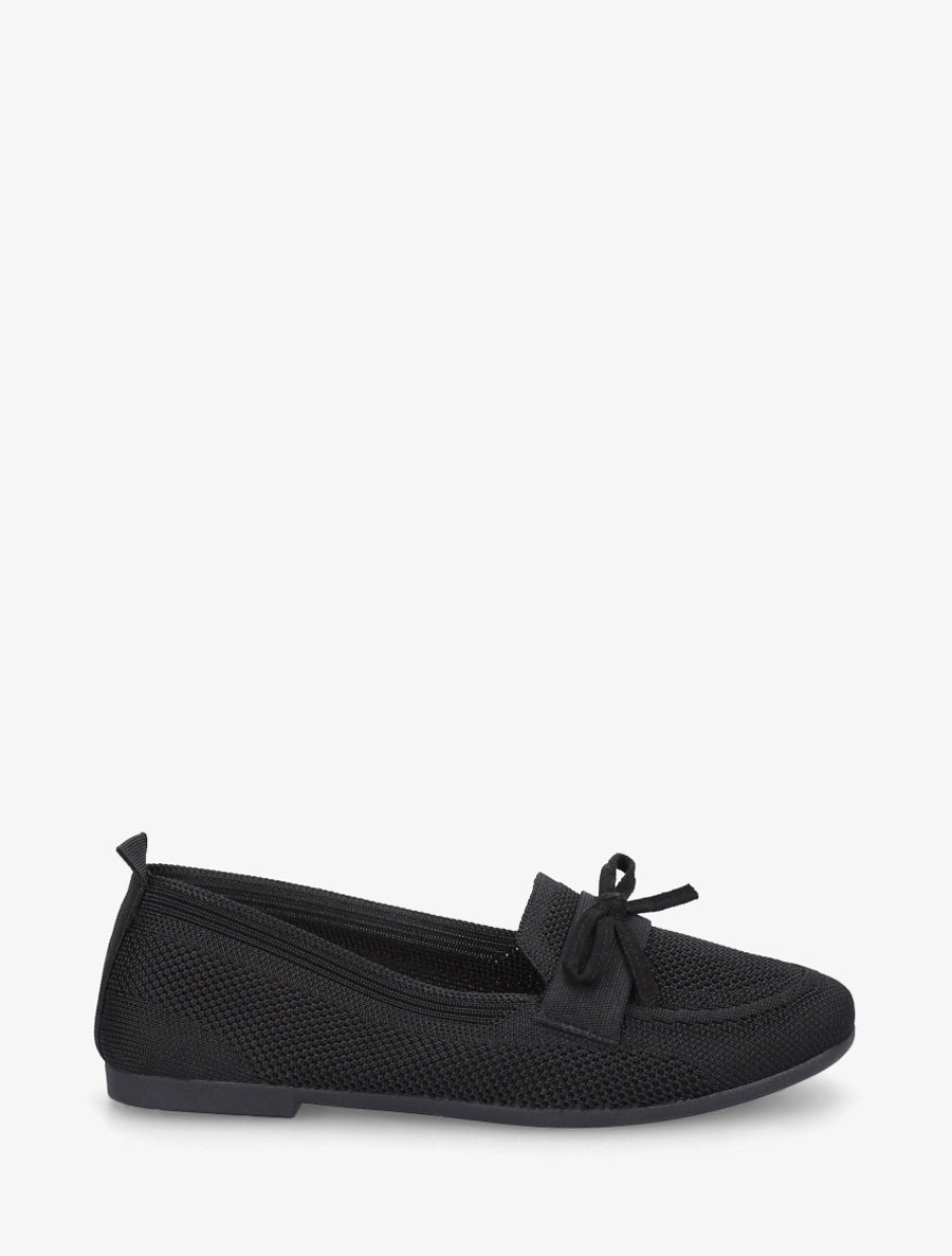 Mocassins en tissu à noeud - Noir - 1