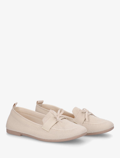 Mocassins en tissu à noeud - Beige - 4