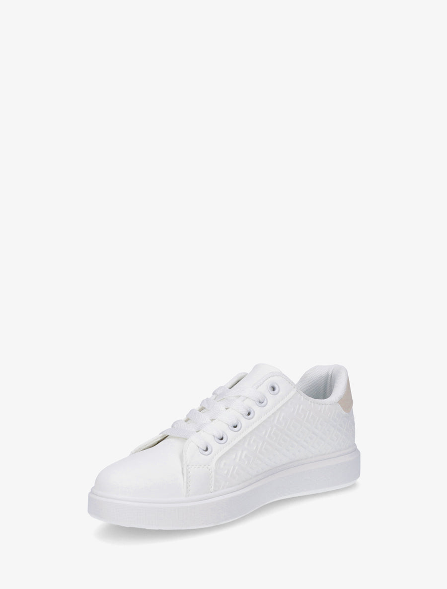 Sneakers plates à imprimé graphique - Beige - 3