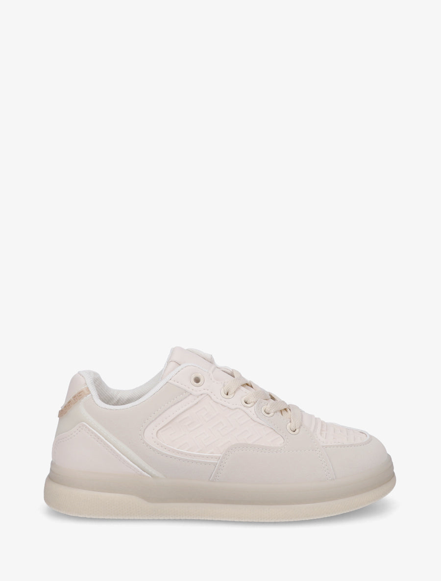 Sneakers plates à imprimé vagues grec - Beige - 1