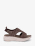 Sandales élastiquées en tissu irisé - Marron - 1