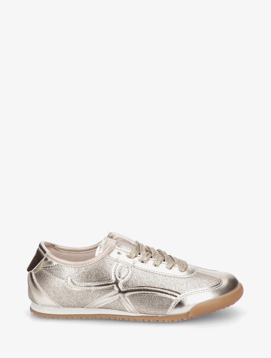Baskets en simili à empiècement graphique - Or - 1