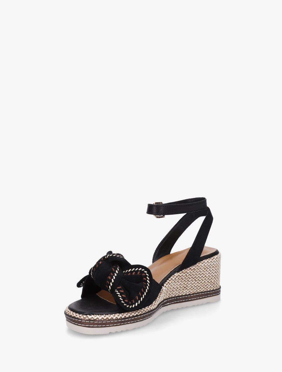 Sandales compensées à noeud - Noir - 3