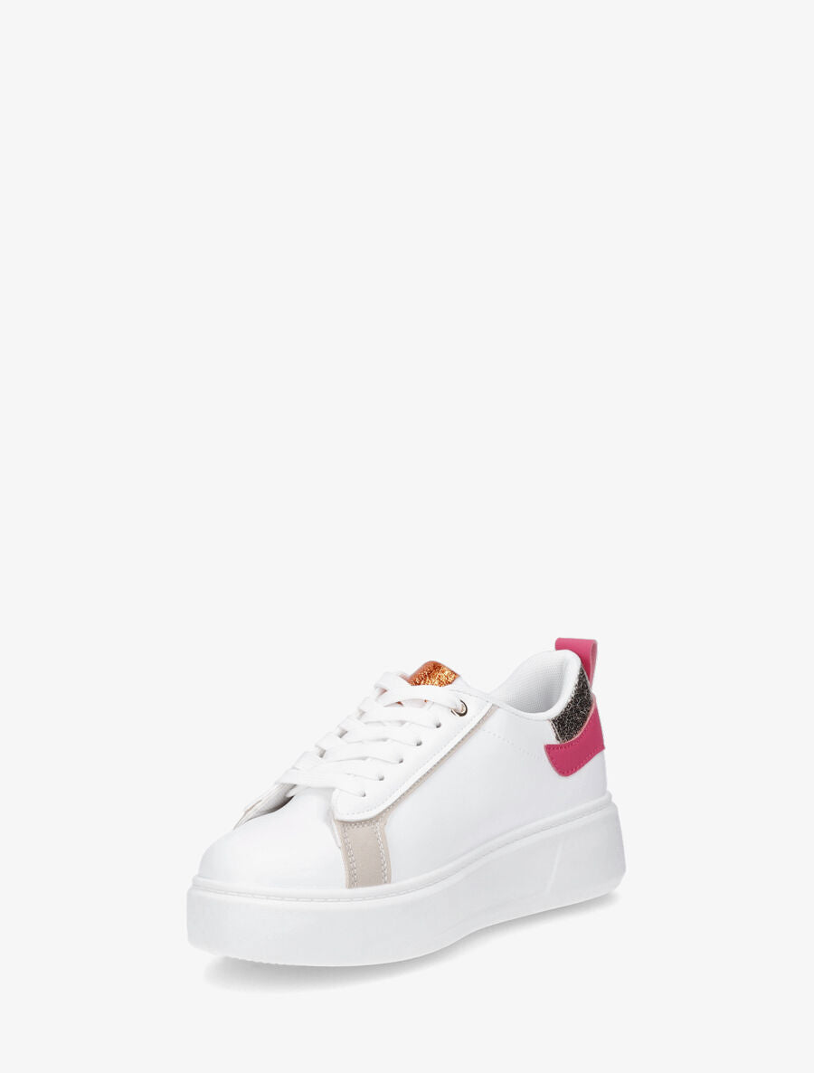 Sneakers en simili à motif étoile pailletée - Fushia - 3