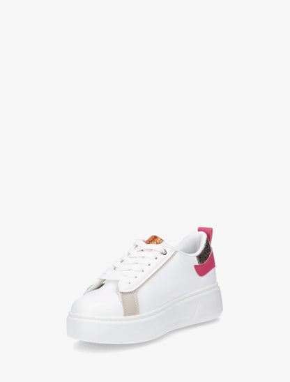 Sneakers en simili à motif étoile pailletée - Fushia - 3