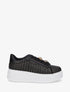 Sneakers en jute tressée à détail irisé - Noir - 1
