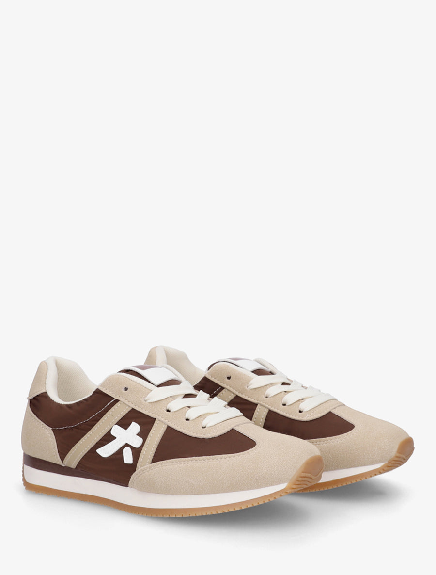 Baskets à empiècement graphique - Marron - 4