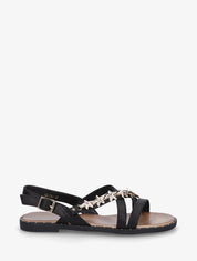 Nu-pieds cloutés à bijoux étoiles de mer - Noir - 1