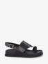 Nu-pieds en simili à empiècement métal - Noir - 1