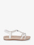 Nu-pieds à brides tressées et strassées - Blanc - 1