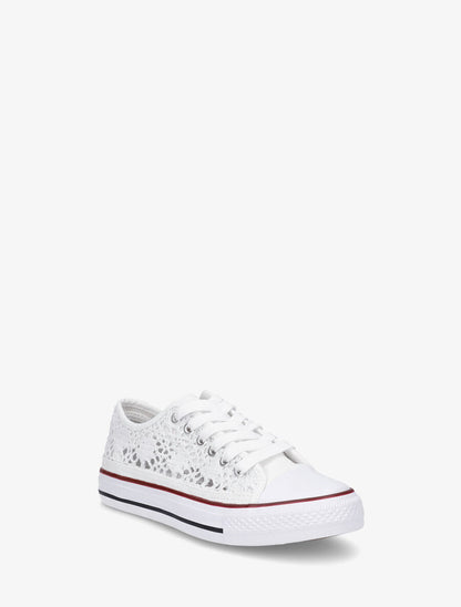 Tennis basses en dentelle - Blanc - 2
