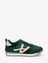 Sneakers en velours à détails contrastants - Vert sapin - 1