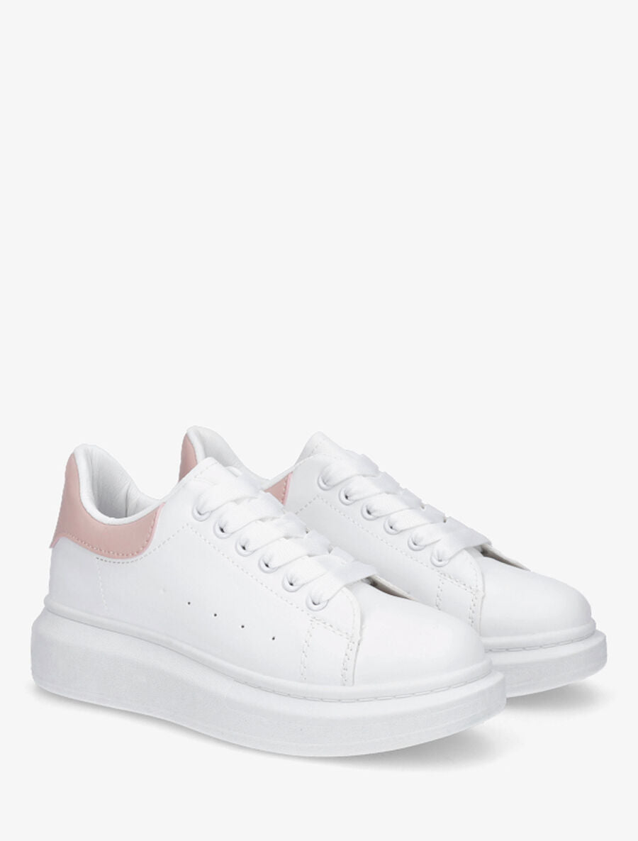 Sneakers à contrefort constratant - Rose - 4