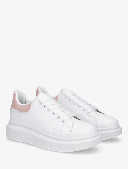 Sneakers à contrefort constratant - Rose - 4