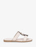Nu-pieds en simili à boucle décorative - Beige - 1
