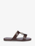 Nu-pieds en simili à boucle décorative - Marron - 1