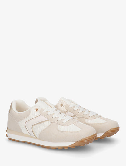 Baskets classiques en suédine et tissu - Beige - 4