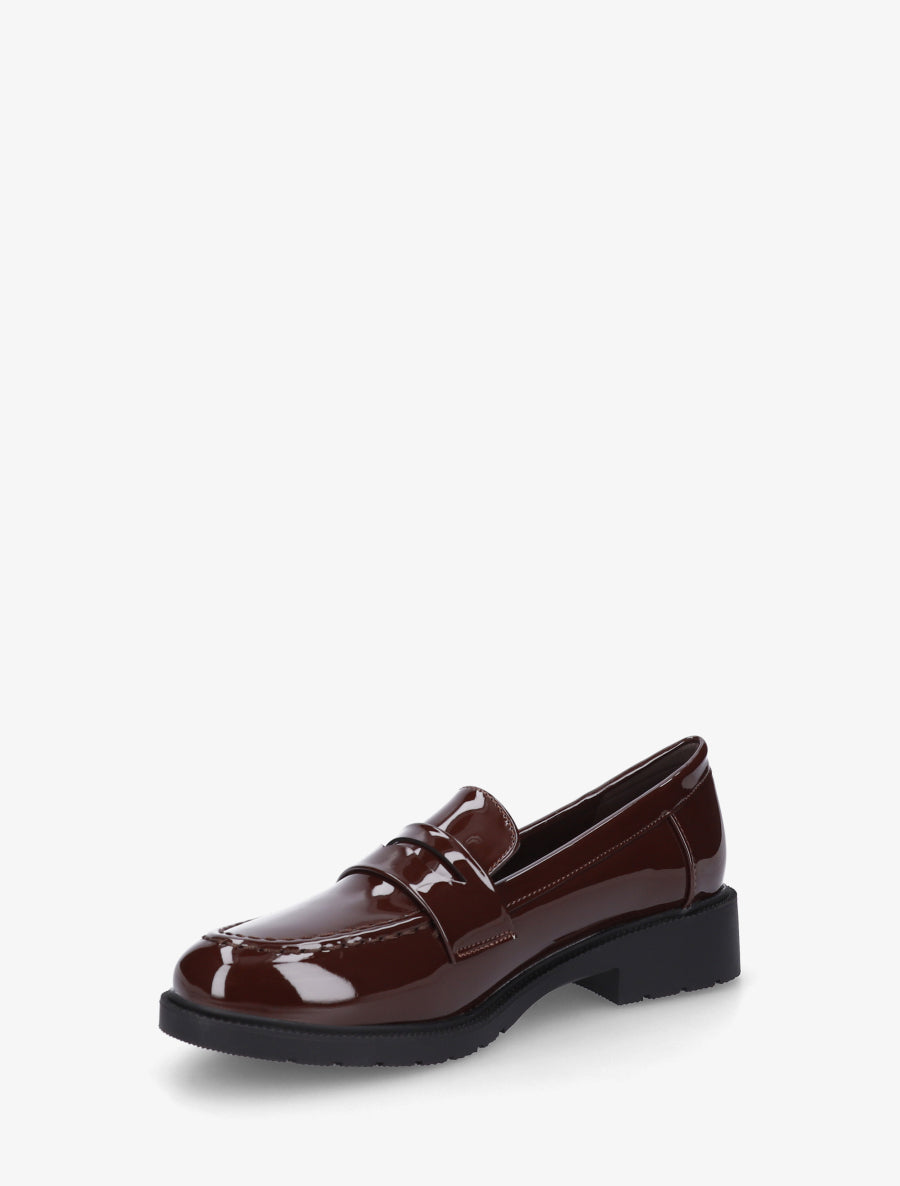 Mocassins vernis en simili - Marron - 3
