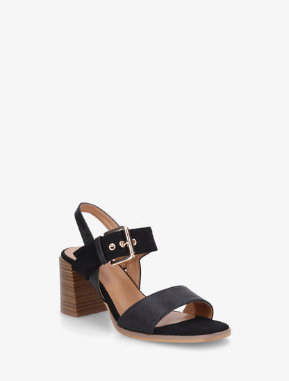 Sandales bimatière à talon - Noir - 2