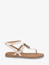 Nu-pieds à entredoigt et bijoux métalliques - Beige - 1
