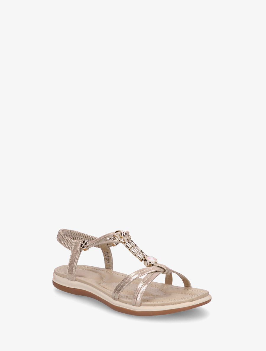 Nu-pieds à empiècement bijoux - Or - 2