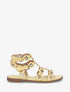 Nu-pieds style spartiates à œillets - Jaune - 1