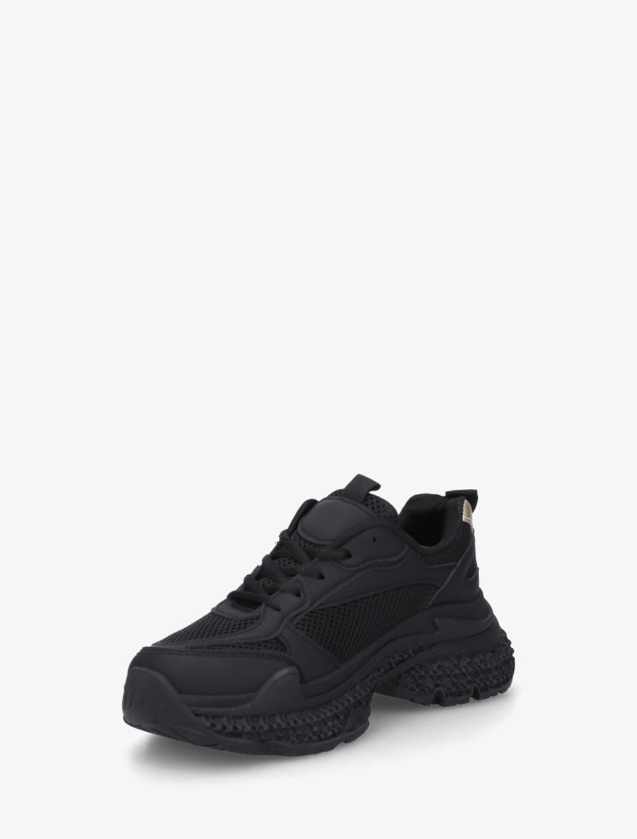 Baskets unies à semelle texturée - Noir - 3