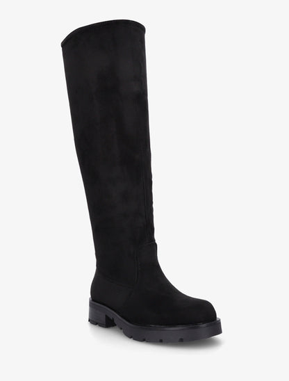 Bottes en suédine unies - Noir - 2
