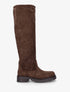 Bottes en suédine unies - Marron - 1