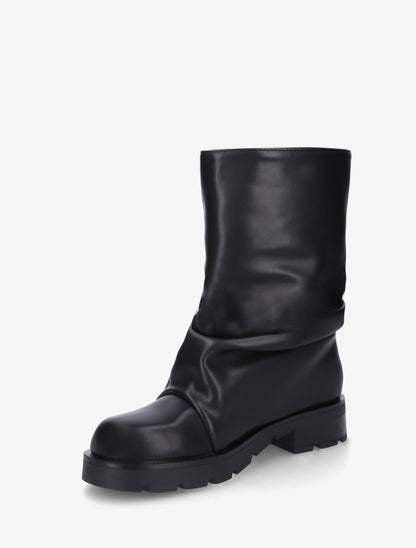 Bottines effet froissé à empiècement métal - Noir - 3