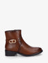 Bottines en simili à boucle métallique - Camel - 1