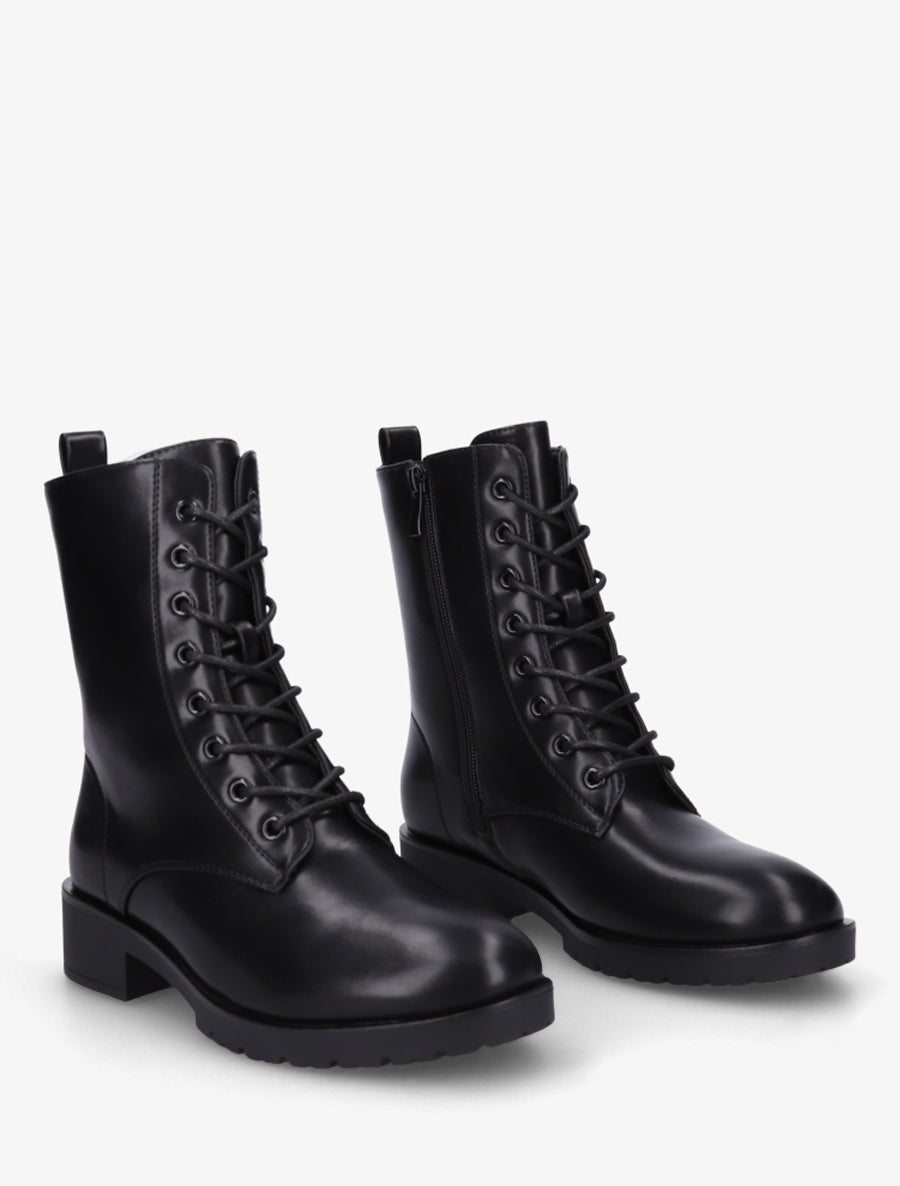 Bottines hautes à lacets - Noir - 4