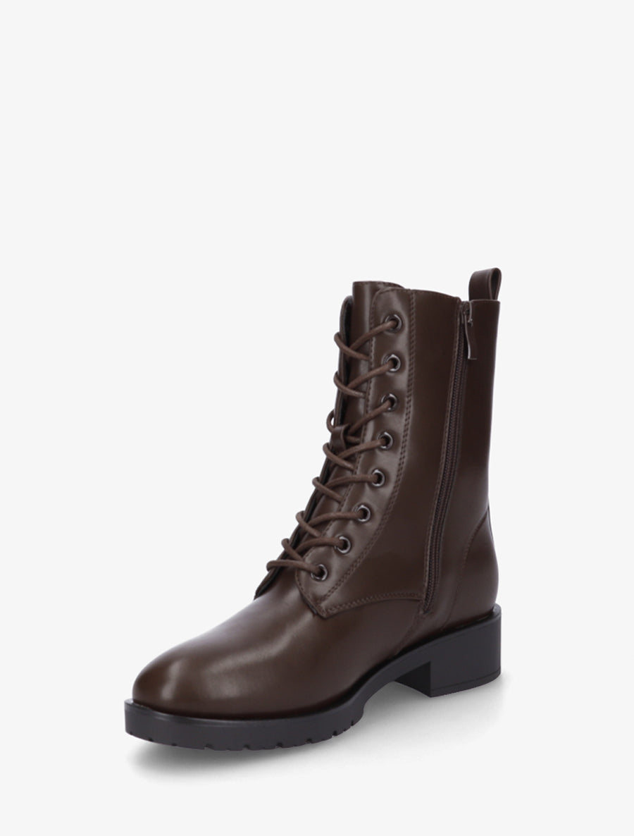Bottines hautes à lacets - Marron - 3