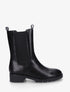 Bottines montantes en simili à cheville élastiquée - Noir - 1