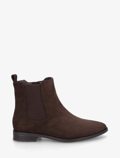 Bottines en suédine à bouts pointus - Marron - 1