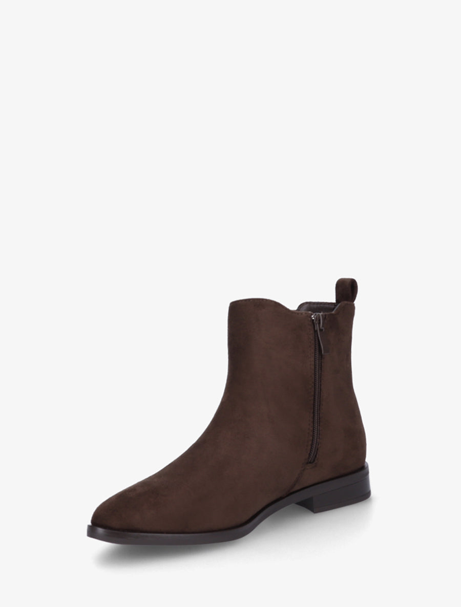 Bottines en suédine à bouts pointus - Marron - 3