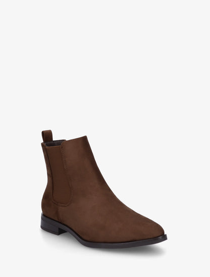 Bottines en suédine à bouts pointus - Chocolat - 2