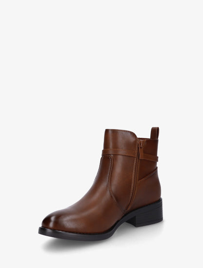 Bottines élastiquées en simili à boucle - Camel - 3