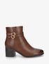 Bottines en simili à double boucles - Camel - 1
