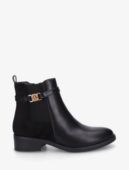 Bottines bimatière à boucle - Noir - 1