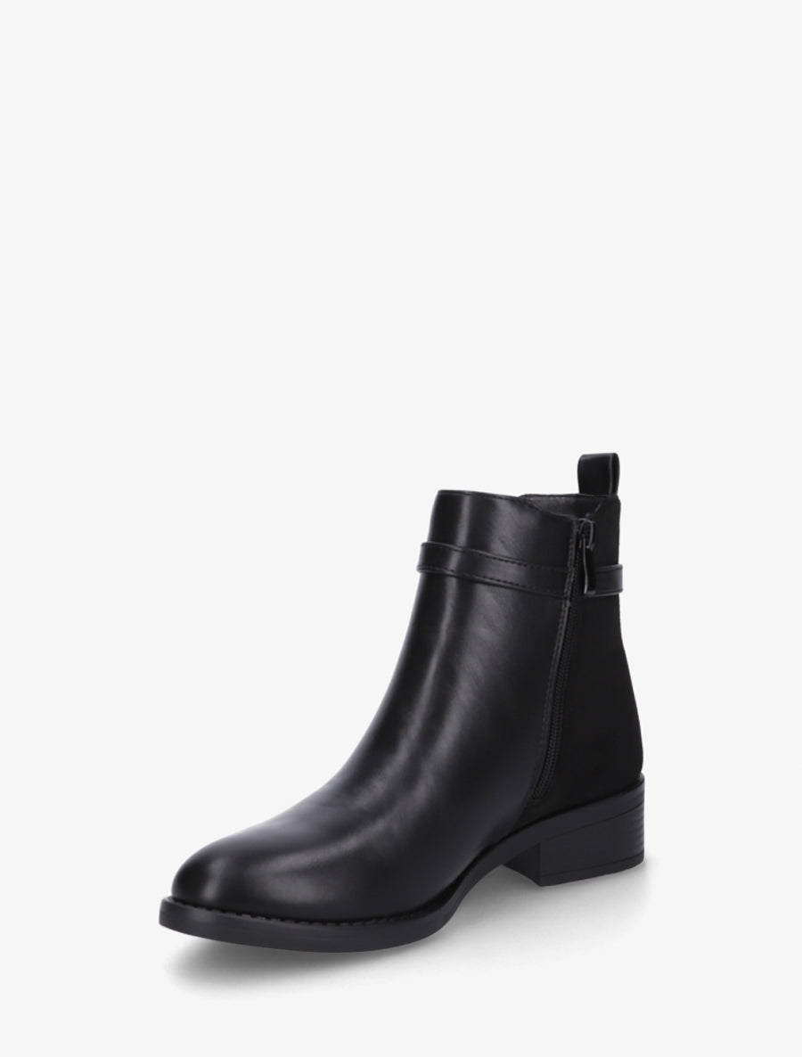 Bottines bimatière à boucle - Noir - 3
