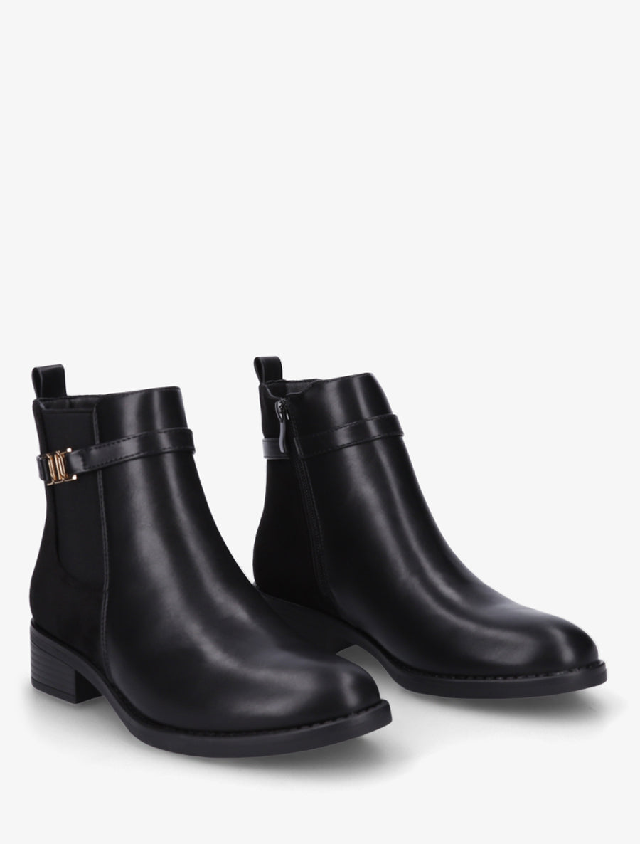 Bottines bimatière à boucle - Noir - 4