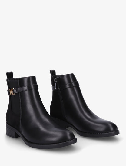 Bottines bimatière à boucle - Noir - 4