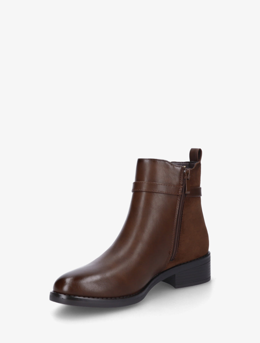 Bottines bimatière à boucle - Chocolat - 3
