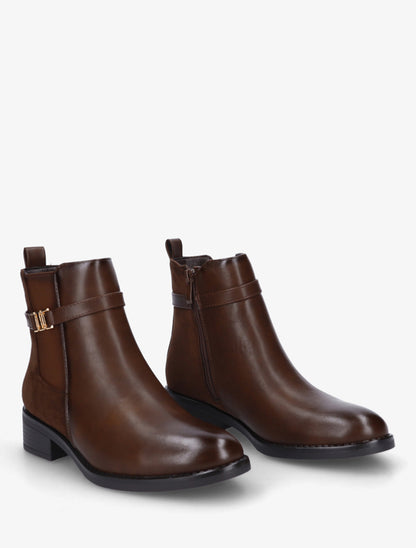 Bottines bimatière à boucle - Chocolat - 4
